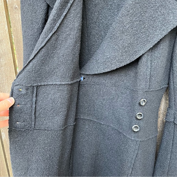 Promod Black Wool Button Coat Sz EU 38/ U.S. 8/M - Picture 6 of 15